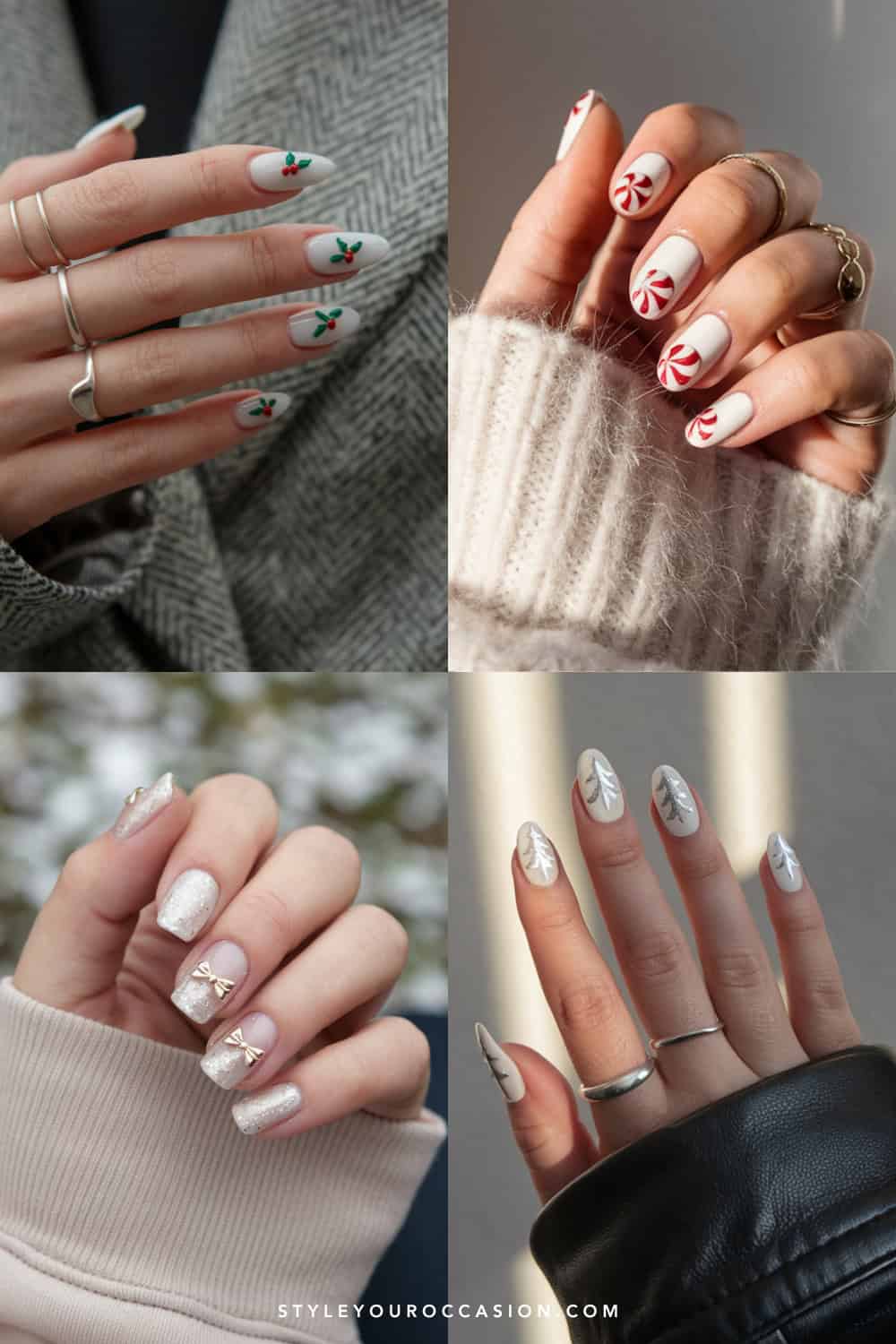 22+ Elegant White Christmas Nail Designs for 2024