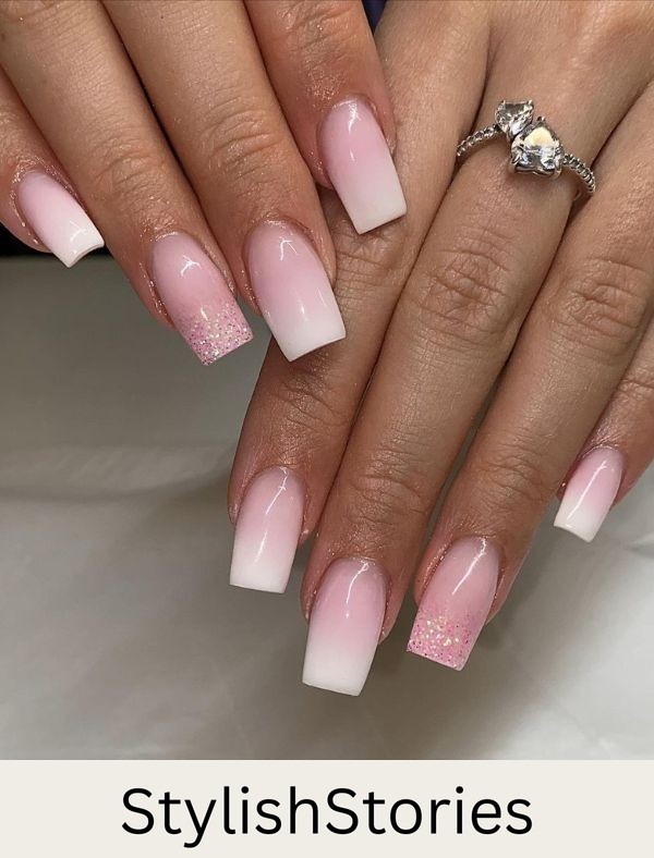 Sparkling Gradient Pink Mani
