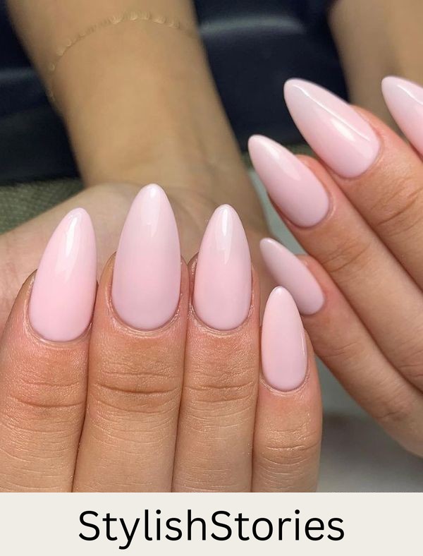 Delicate Milky Rose Nails