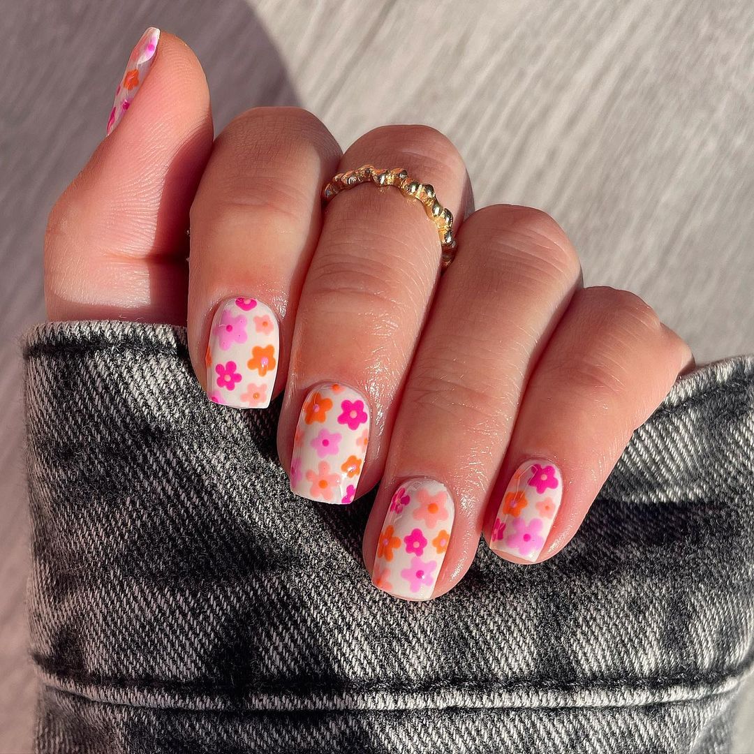 28. Flower Nail Designs