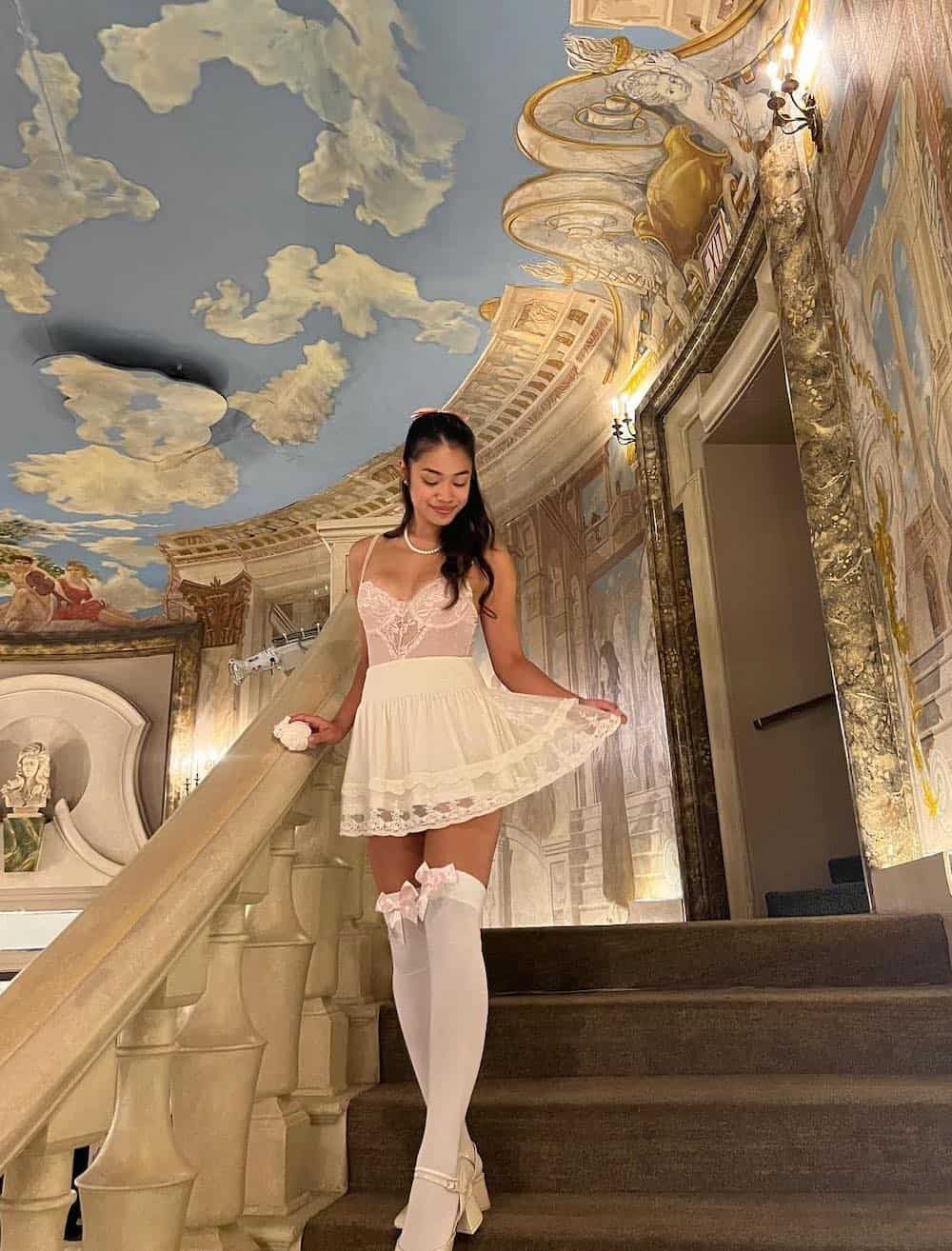 a woman dressed as a sexy bo peep
