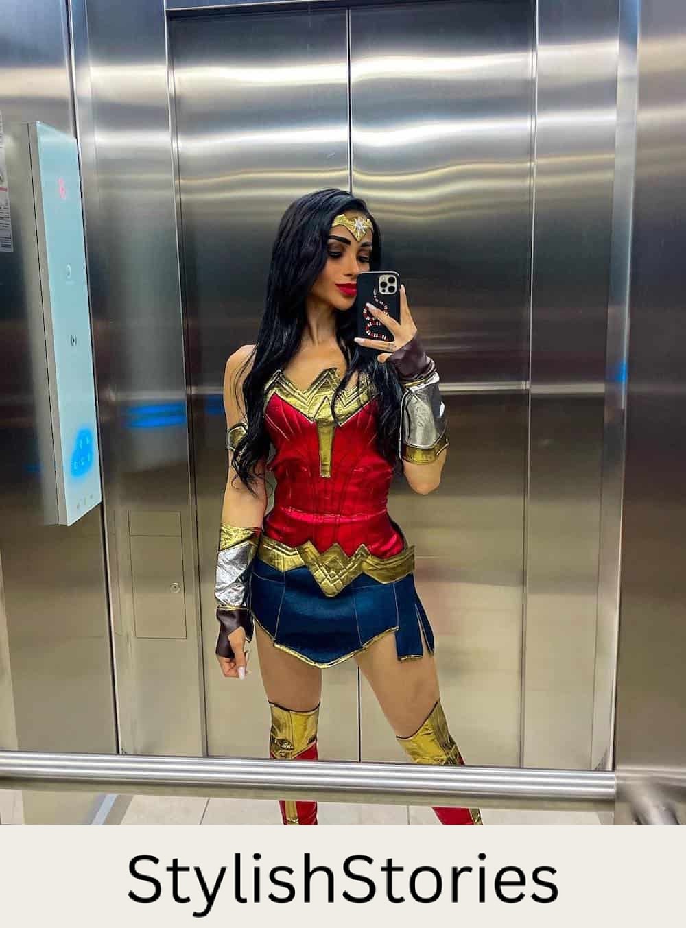 a woman dressed as wonder woman