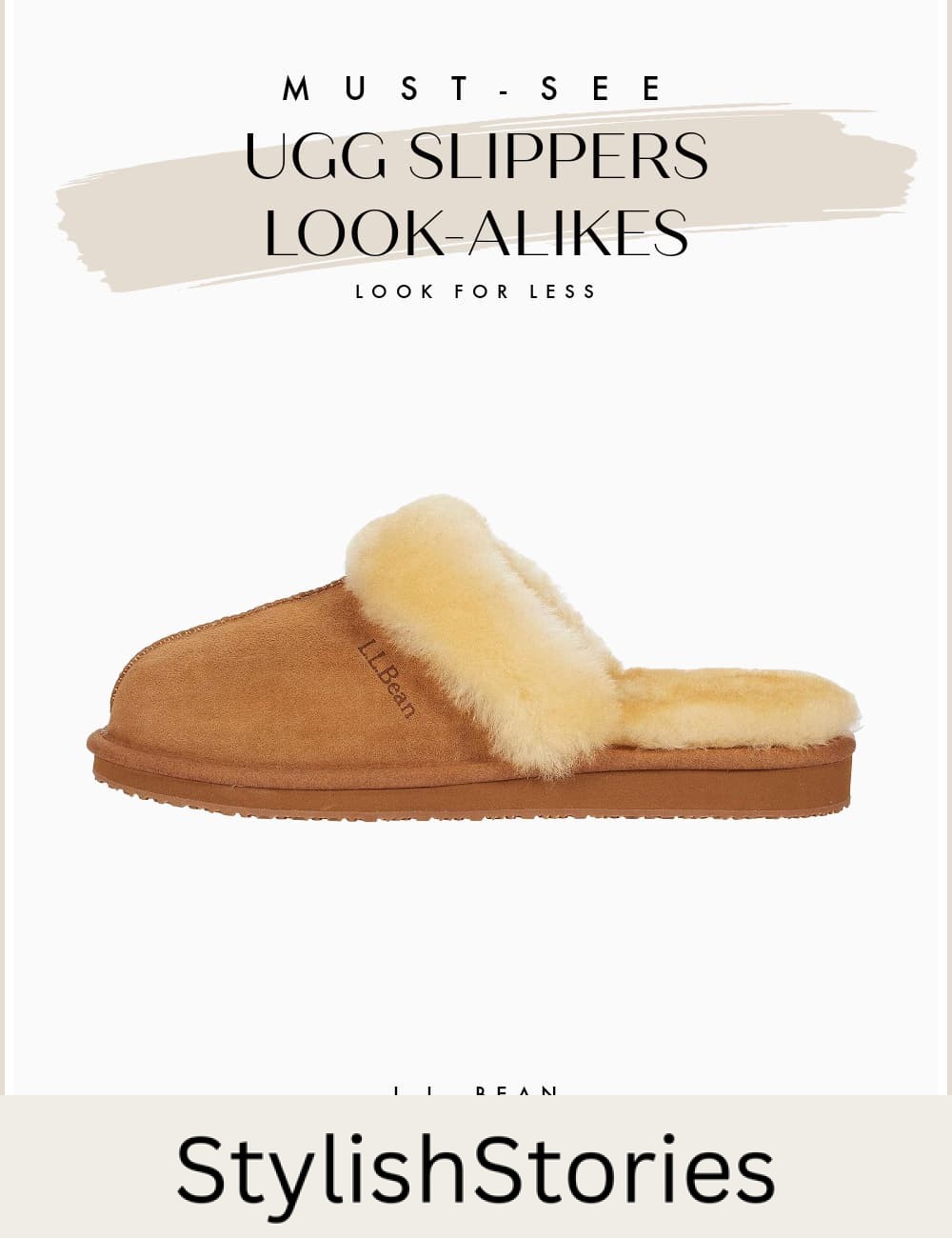 An image board of the Wicked Good slippers from L.L.Bean as a dupe for Ugg Tazman slippers