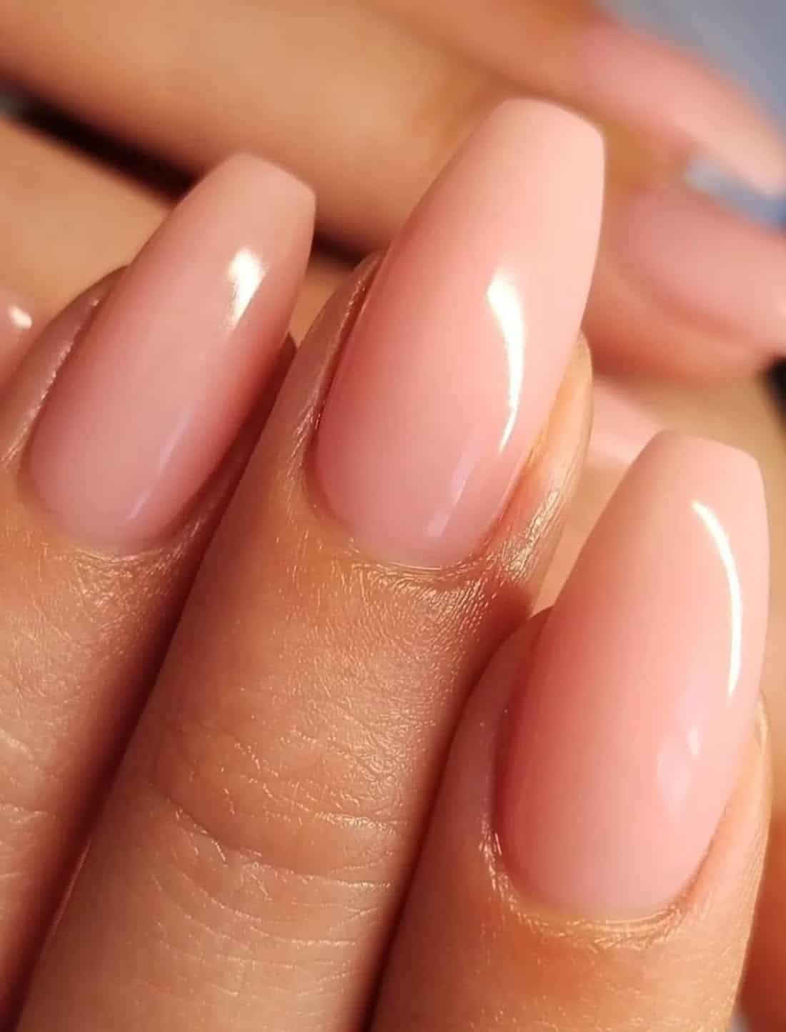 medium nude pink tapered nails