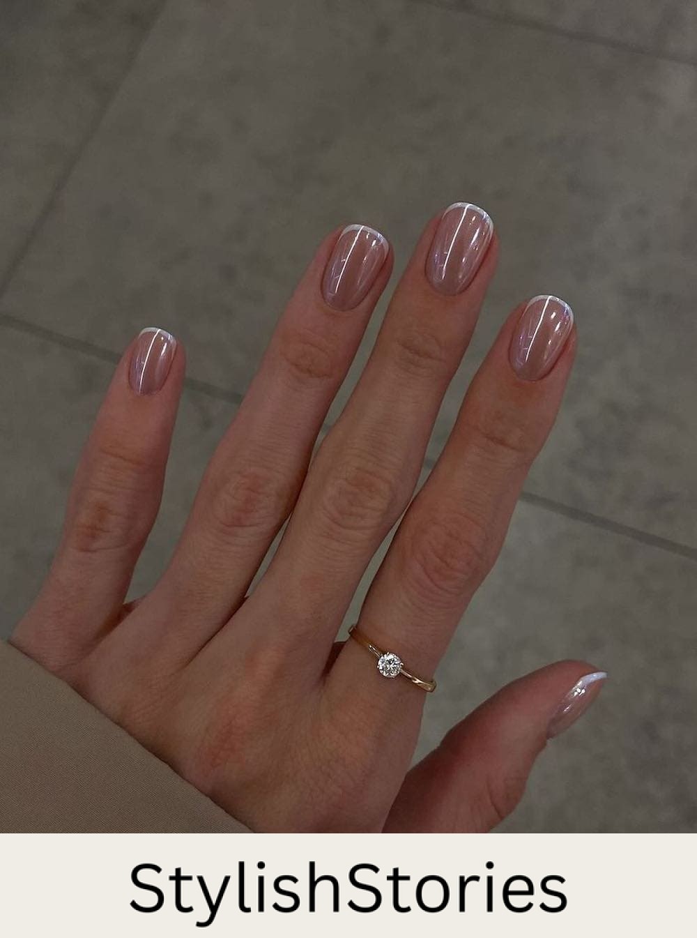 short round barely there french tips