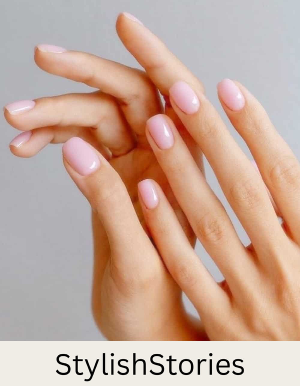short light pink square nails