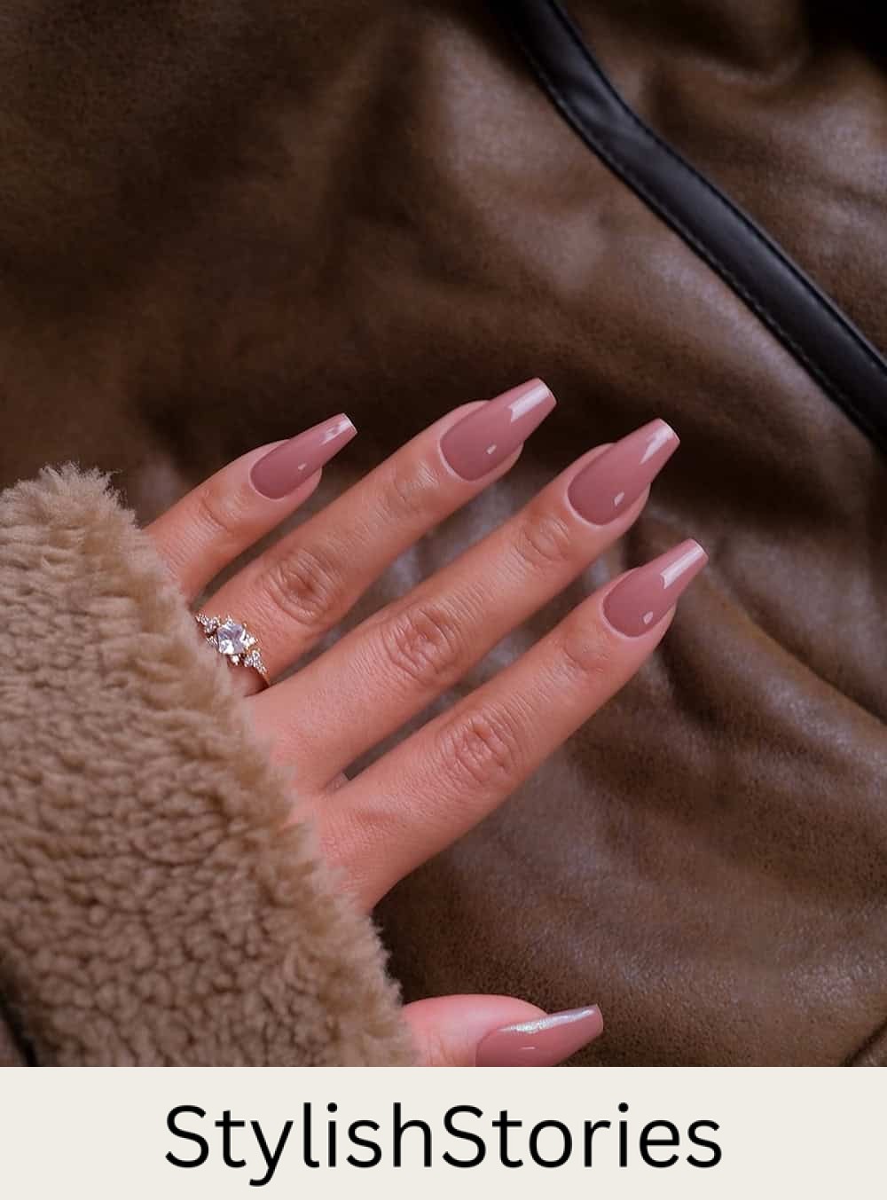 long dusty pink coffin nails