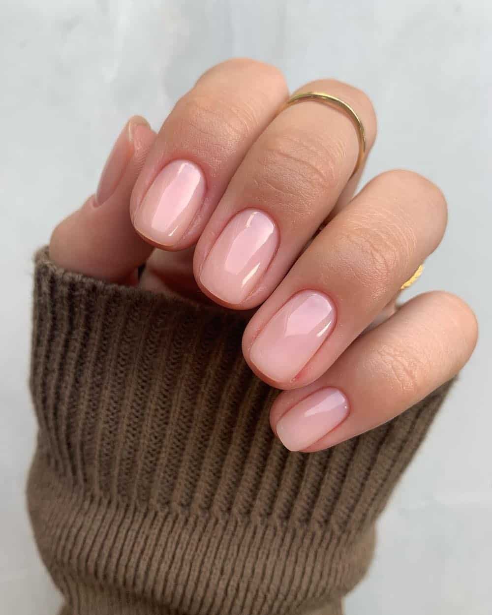 short pink soap nails