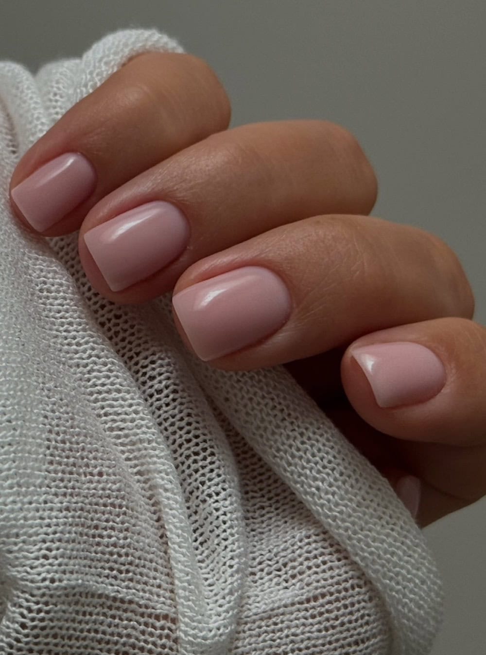 short light pink square nails
