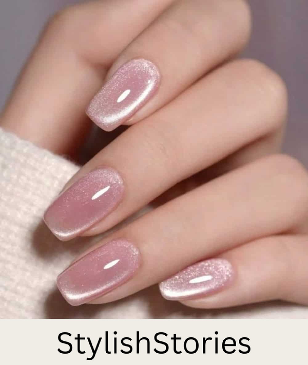 short pink velvety nails